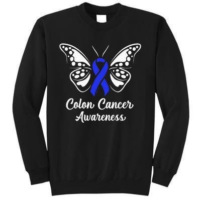 Colon Cancer Awareness Colorectal Cancer Blue Butterfly Sweatshirt