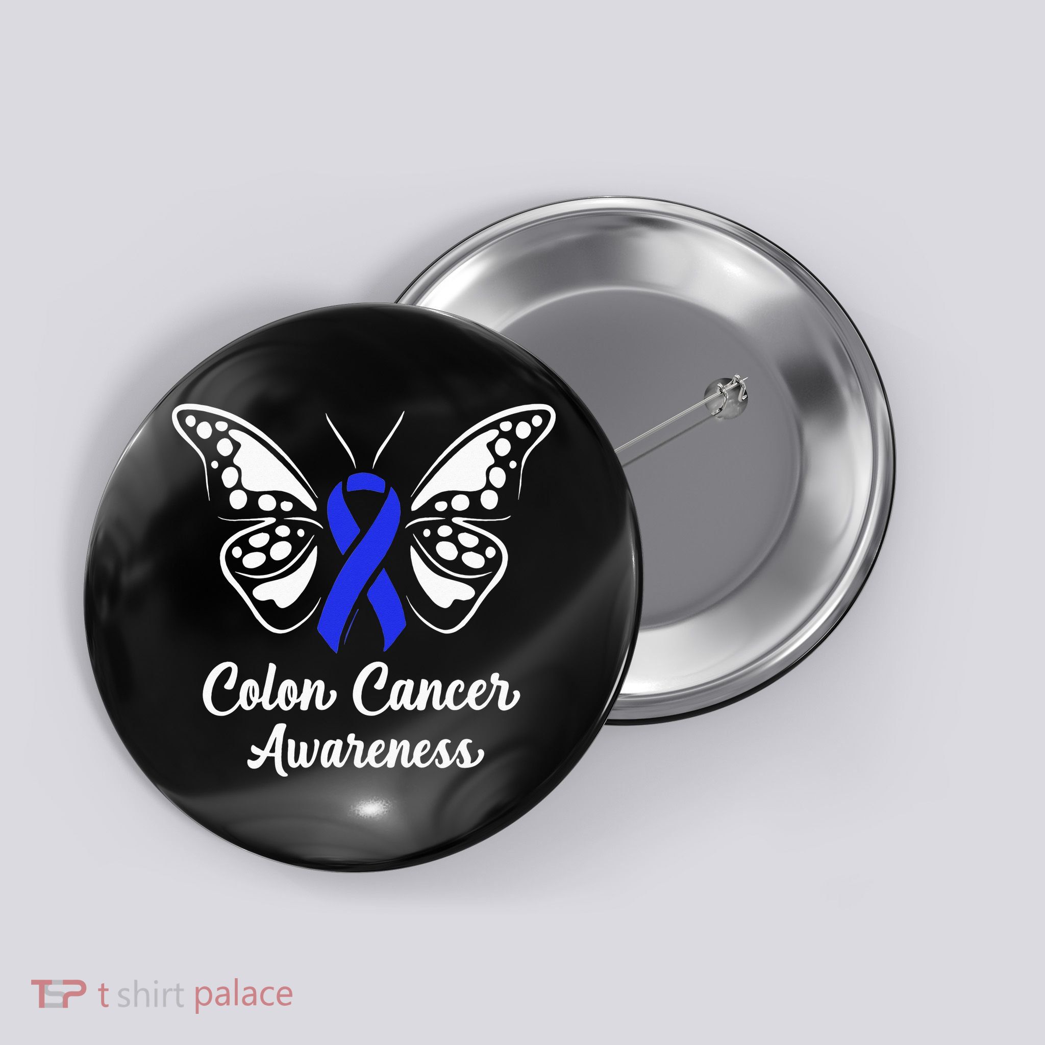 Colon Cancer Awareness Colorectal Cancer Blue Butterfly Button