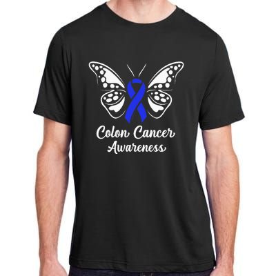 Colon Cancer Awareness Colorectal Cancer Blue Butterfly Adult ChromaSoft Performance T-Shirt