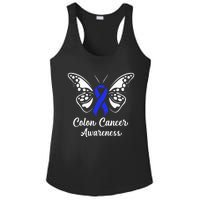 Colon Cancer Awareness Colorectal Cancer Blue Butterfly Ladies PosiCharge Competitor Racerback Tank