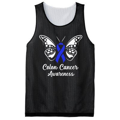 Colon Cancer Awareness Colorectal Cancer Blue Butterfly Mesh Reversible Basketball Jersey Tank