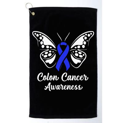 Colon Cancer Awareness Colorectal Cancer Blue Butterfly Golf Towel