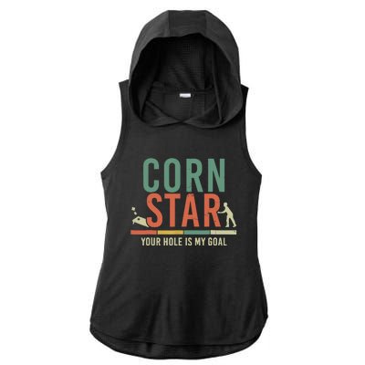 Cool Cornhole Art Corn Hole Bag Toss Tournament Ladies PosiCharge Tri-Blend Wicking Draft Hoodie Tank