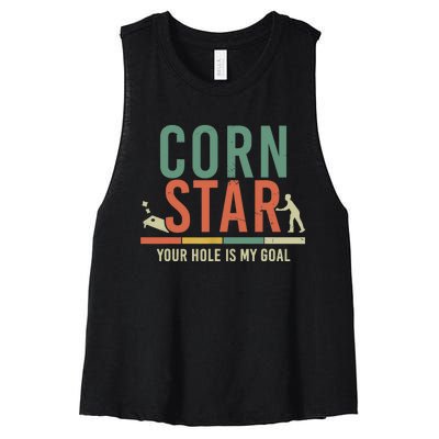 Cool Cornhole Art Corn Hole Bag Toss Tournament Women's Racerback Cropped Tank