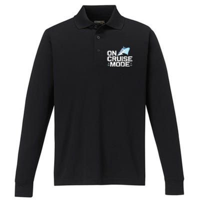 Cool Cruise Art For Cruise Ship Cruising Lovers Performance Long Sleeve Polo