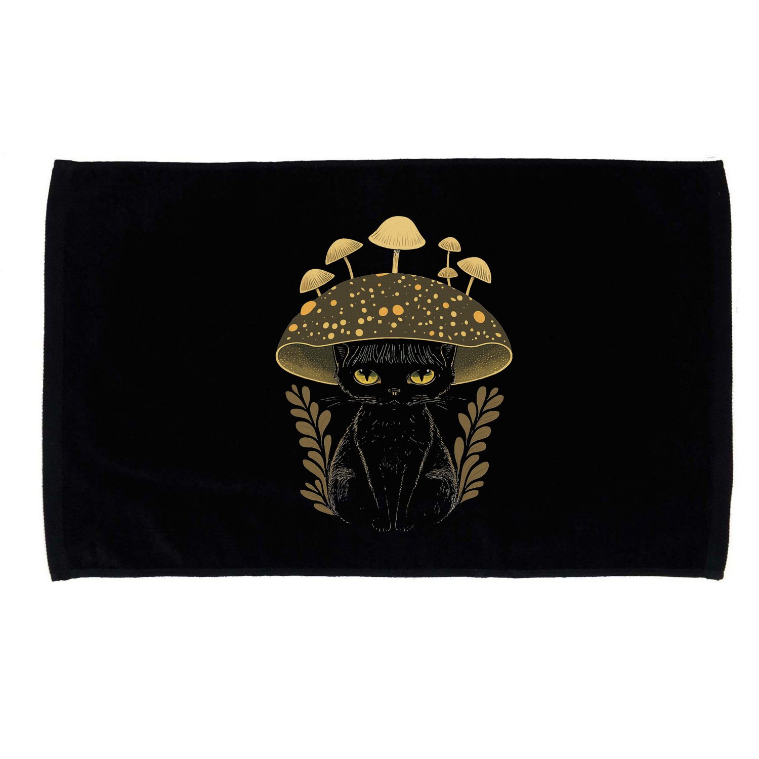 Cute Cottagecore Aesthetic Cat Mushroom Women Microfiber Hand Towel