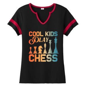 Cool Chess Art Chess Lover Chess Player Ladies Halftime Notch Neck Tee