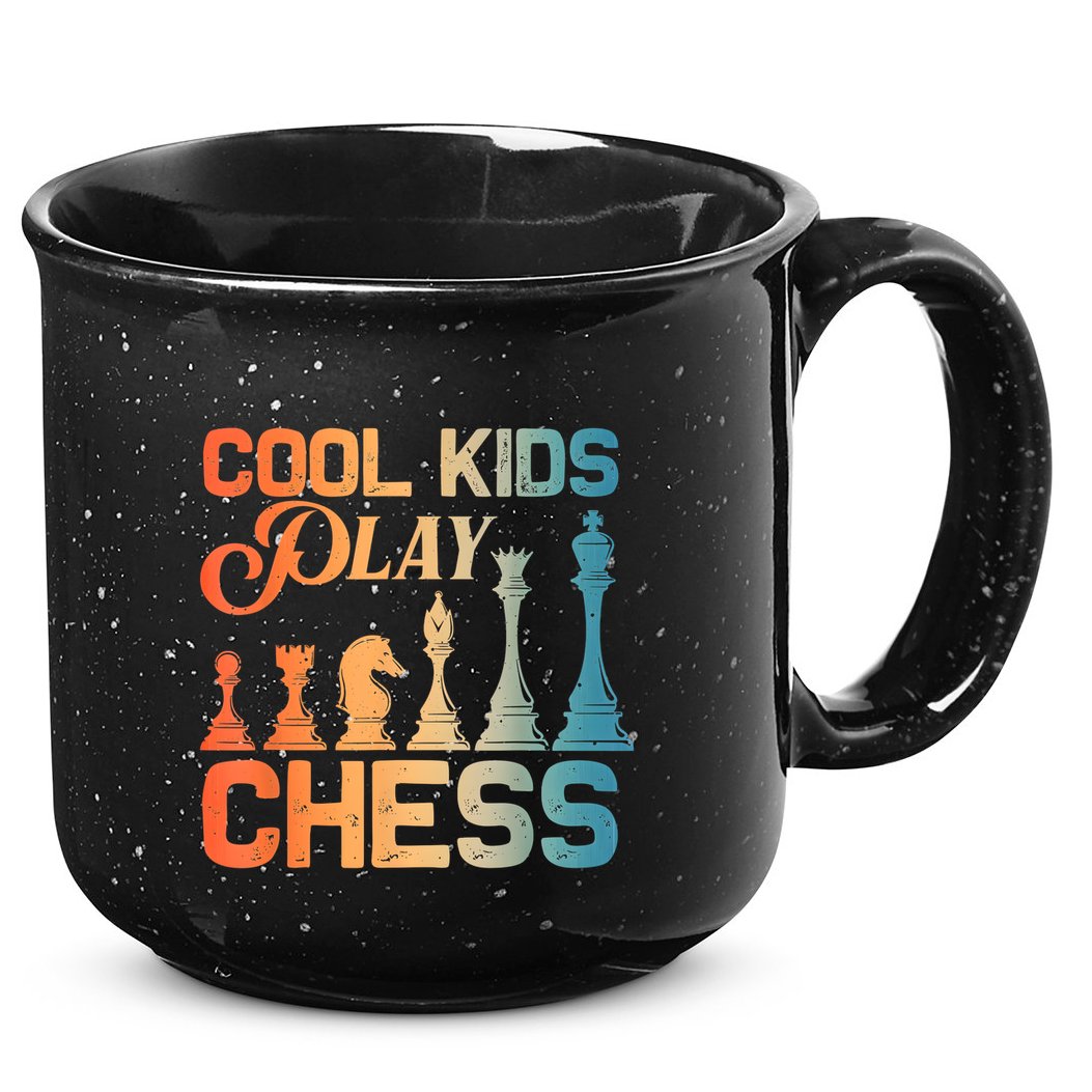 Cool Chess Art Chess Lover Chess Player 15oz Campfire Ceramic Mug