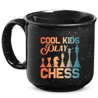 Cool Chess Art Chess Lover Chess Player 15oz Campfire Ceramic Mug