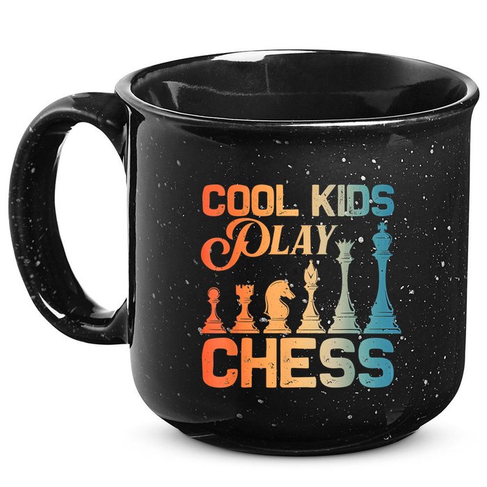 Cool Chess Art Chess Lover Chess Player 15oz Campfire Ceramic Mug