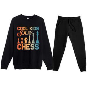 Cool Chess Art Chess Lover Chess Player Premium Crewneck Sweatsuit Set