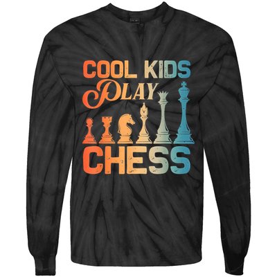 Cool Chess Art Chess Lover Chess Player Tie-Dye Long Sleeve Shirt