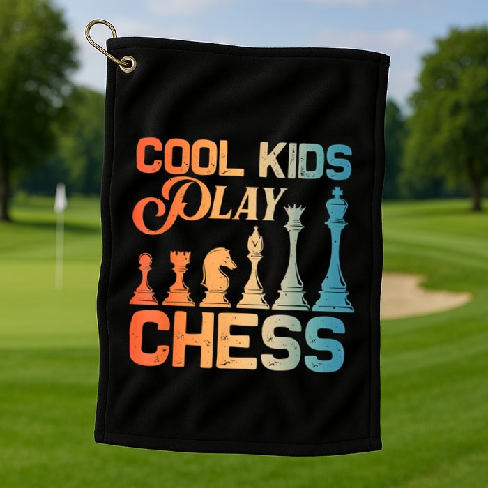 Cool Chess Art Chess Lover Chess Player Golf Towel