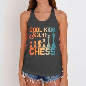 Cool Chess Art Chess Lover Chess Player Women's Knotted Racerback Tank