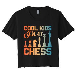 Cool Chess Art Chess Lover Chess Player Women's Crop Top Tee