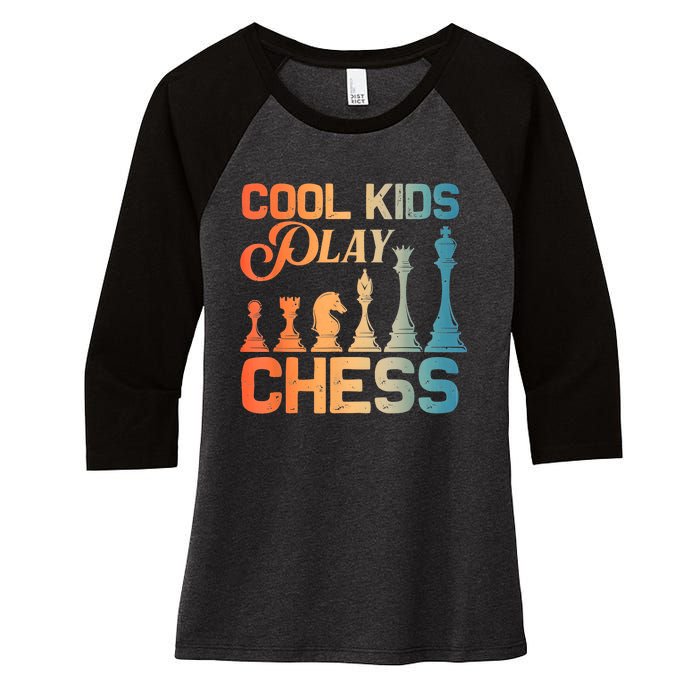 Cool Chess Art Chess Lover Chess Player Women's Tri-Blend 3/4-Sleeve Raglan Shirt