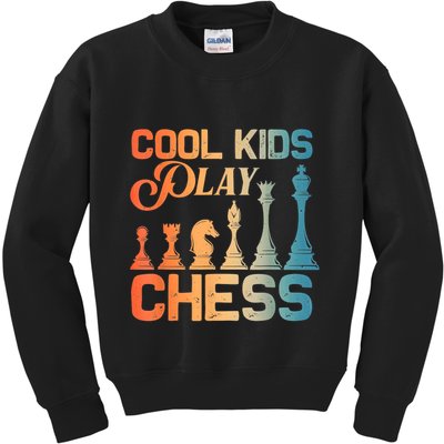 Cool Chess Art Chess Lover Chess Player Kids Sweatshirt