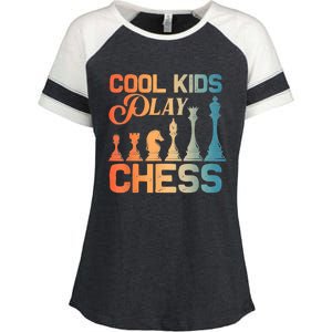 Cool Chess Art Chess Lover Chess Player Enza Ladies Jersey Colorblock Tee