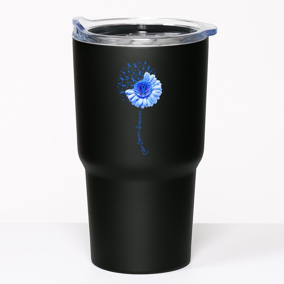 Colon Cancer Awareness Flower Survivor Fighter Tumbler