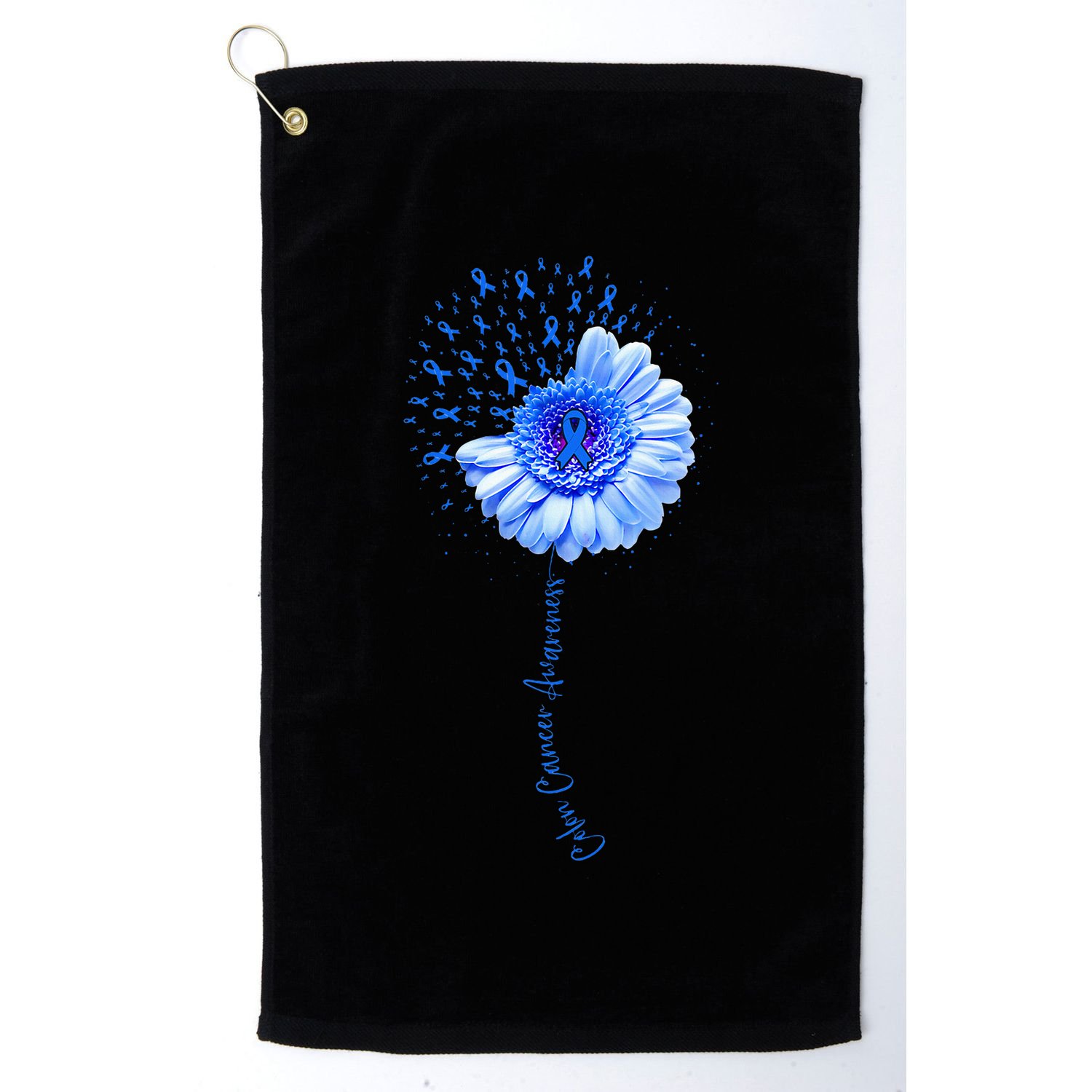 Colon Cancer Awareness Flower Survivor Fighter Golf Towel
