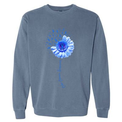 Colon Cancer Awareness Flower Survivor Fighter Garment-Dyed Sweatshirt
