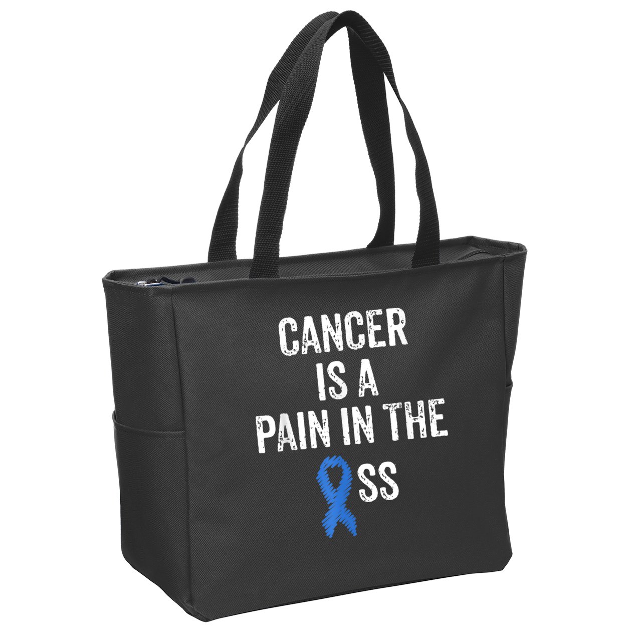 Colon Cancer Awareness Colonoscopy Pain In The Ass Funny Zip Tote Bag