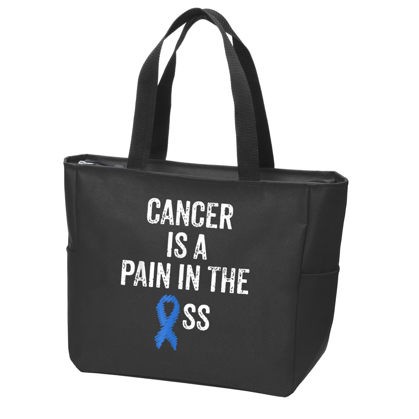 Colon Cancer Awareness Colonoscopy Pain In The Ass Funny Zip Tote Bag
