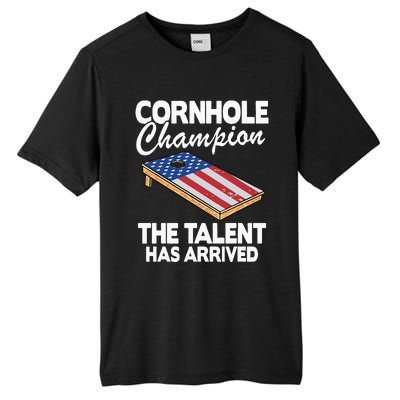 Cornhole Champion American Flag Board Funny Cornhole Tall Fusion ChromaSoft Performance T-Shirt