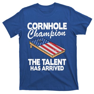 Cornhole Champion American Flag Board Funny Cornhole T-Shirt