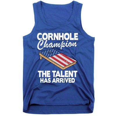 Cornhole Champion American Flag Board Funny Cornhole Tank Top