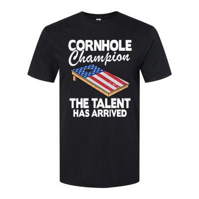 Cornhole Champion American Flag Board Funny Cornhole Softstyle CVC T-Shirt