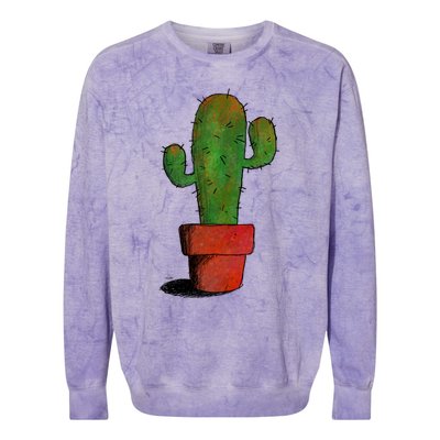 Cool Cactus Art Cacti Succulent Saguaro Gift Colorblast Crewneck Sweatshirt