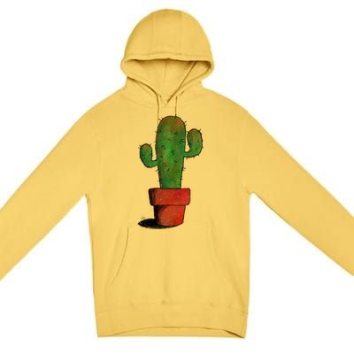 Cool Cactus Art Cacti Succulent Saguaro Gift Premium Pullover Hoodie