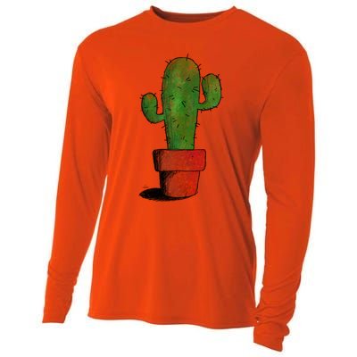 Cool Cactus Art Cacti Succulent Saguaro Gift Cooling Performance Long Sleeve Crew