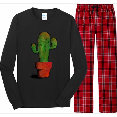 Cool Cactus Art Cacti Succulent Saguaro Gift Long Sleeve Pajama Set