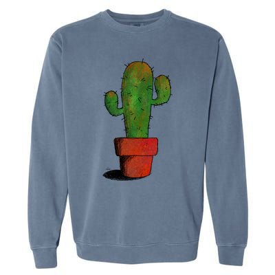 Cool Cactus Art Cacti Succulent Saguaro Gift Garment-Dyed Sweatshirt