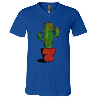 Cool Cactus Art Cacti Succulent Saguaro Gift V-Neck T-Shirt