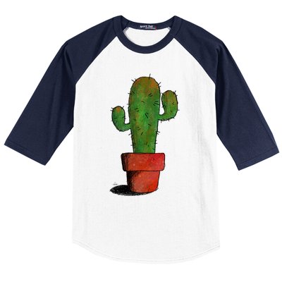 Cool Cactus Art Cacti Succulent Saguaro Gift Baseball Sleeve Shirt