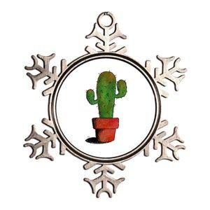 Cool Cactus Art Cacti Succulent Saguaro Gift Metallic Star Ornament