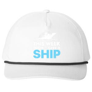 Cool Cruise Art Cruise Vacation Cruise Ship Couple Snapback Five-Panel Rope Hat