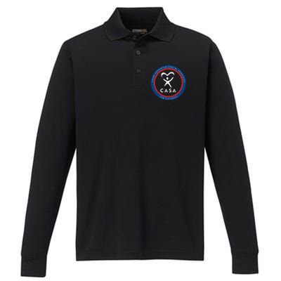 Casa Court Appointed Special Advocates For Children Logo Performance Long Sleeve Polo