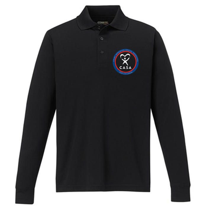 Casa Court Appointed Special Advocates For Children Logo Performance Long Sleeve Polo