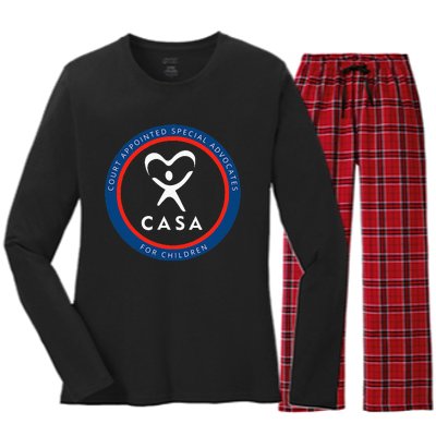 Casa Court Appointed Special Advocates For Children Logo Women's Long Sleeve Flannel Pajama Set 