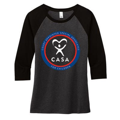 Casa Court Appointed Special Advocates For Children Logo Women's Tri-Blend 3/4-Sleeve Raglan Shirt