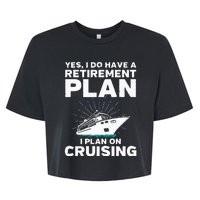 Cool Cruising Art For Cruise Ship Retirement Bella+Canvas Jersey Crop Tee