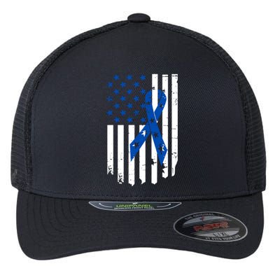 Colon Cancer Awareness Flag Flexfit Unipanel Trucker Cap