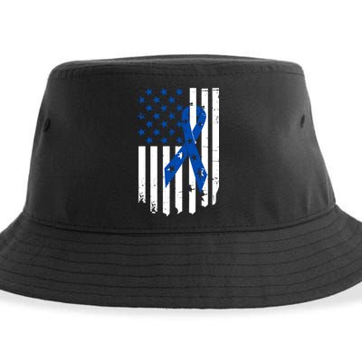 Colon Cancer Awareness Flag Sustainable Bucket Hat