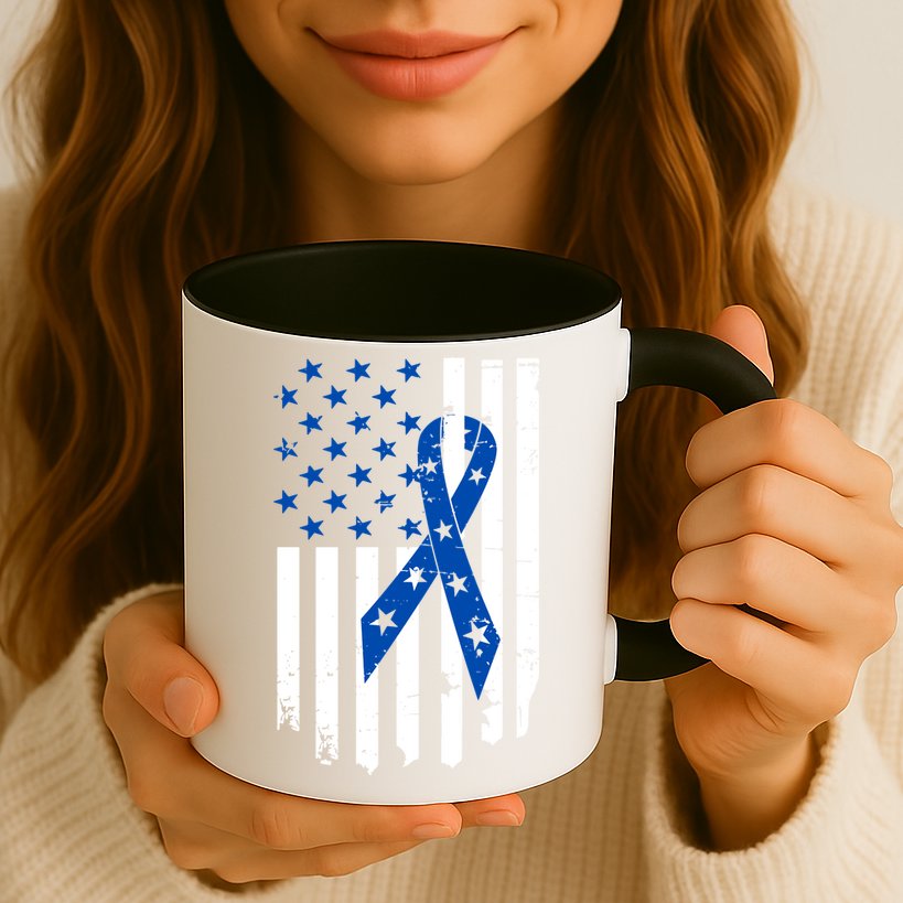 Colon Cancer Awareness Flag Mug