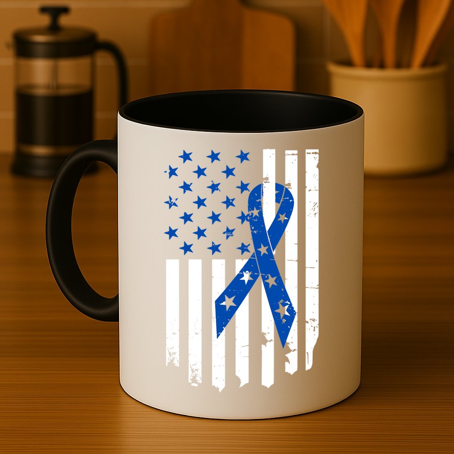 Colon Cancer Awareness Flag Mug