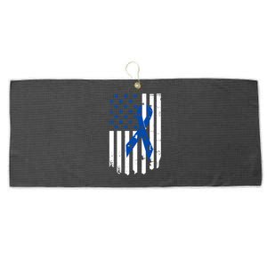 Colon Cancer Awareness Flag Large Microfiber Waffle Golf Towel